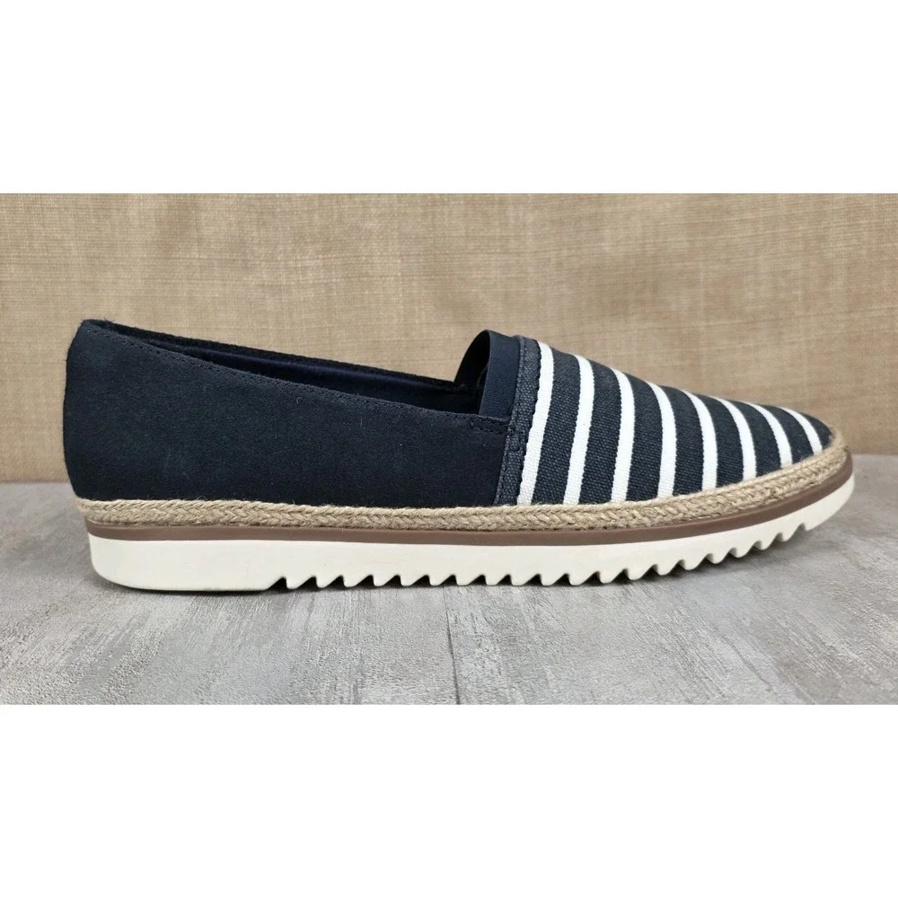 Collection by Clarks‎ Serena Paige Navy Marine Canvas Slip-on Shoes Flats 9M